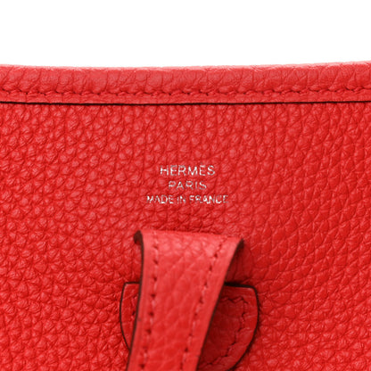 Hermes Taurillon Clemence Flipperball Evelyne TPM Rouge De Coeur Bleu Frida 6 of 11