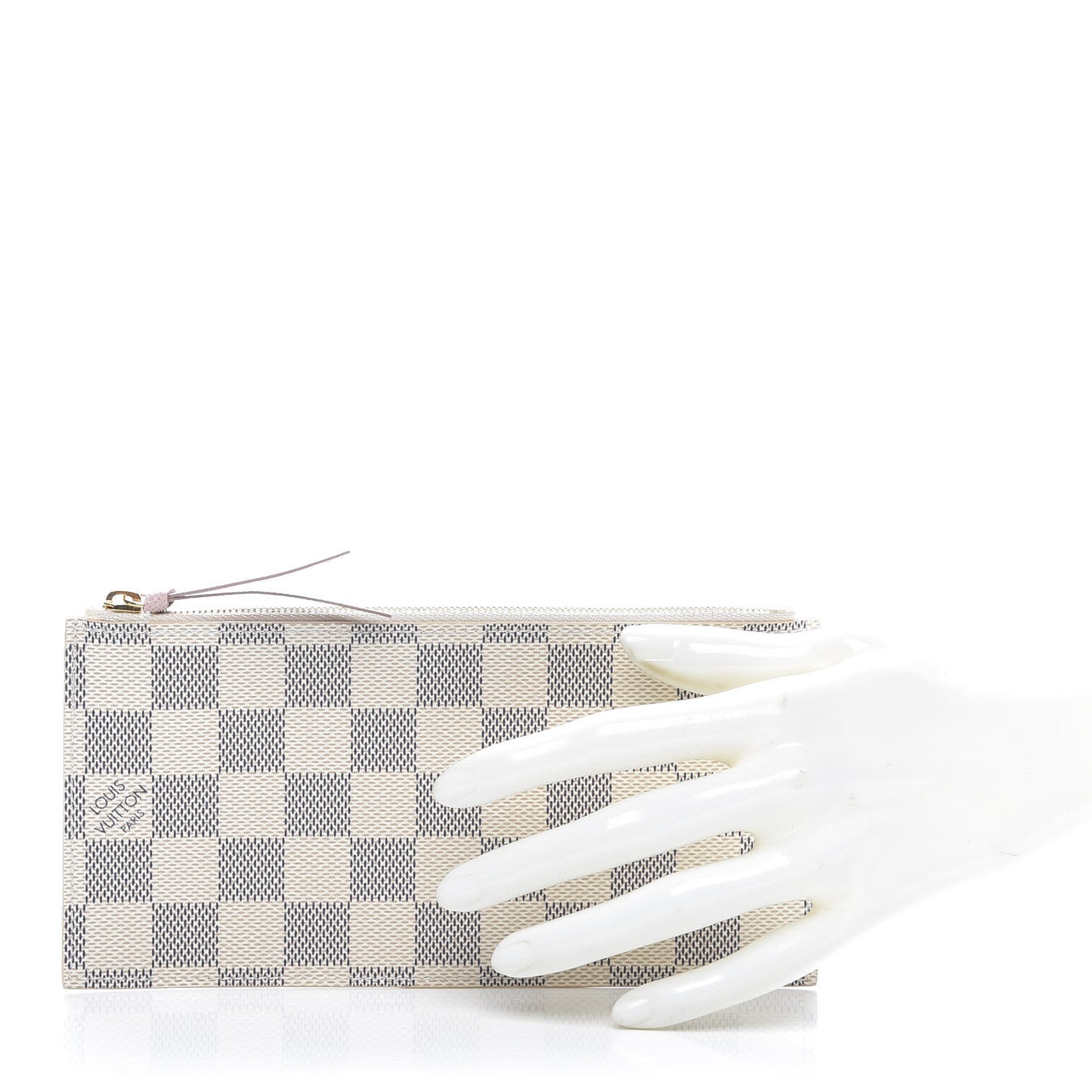 Damier Azur Felicie Chain Wallet Zippered Insert Rose Ballerine