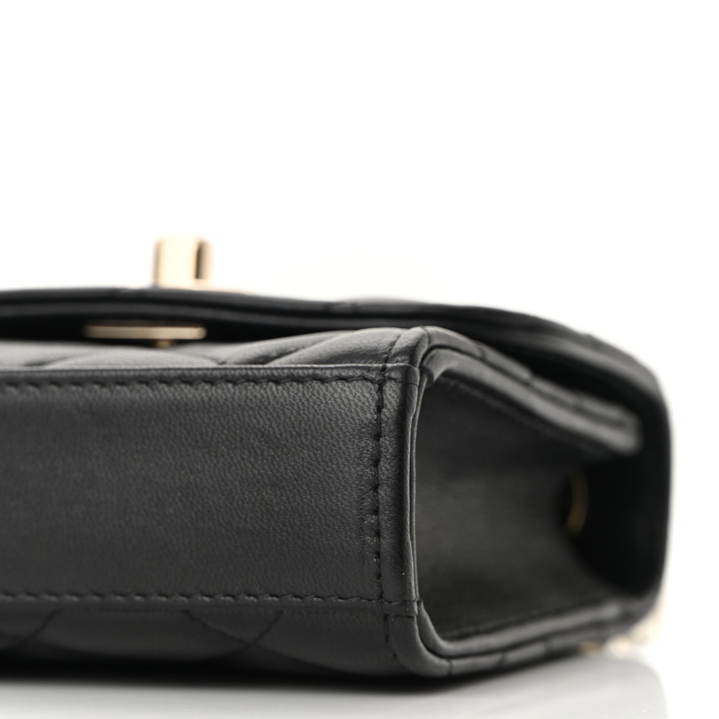 Lambskin Quilted Mini Trendy CC Clutch With Chain Black
