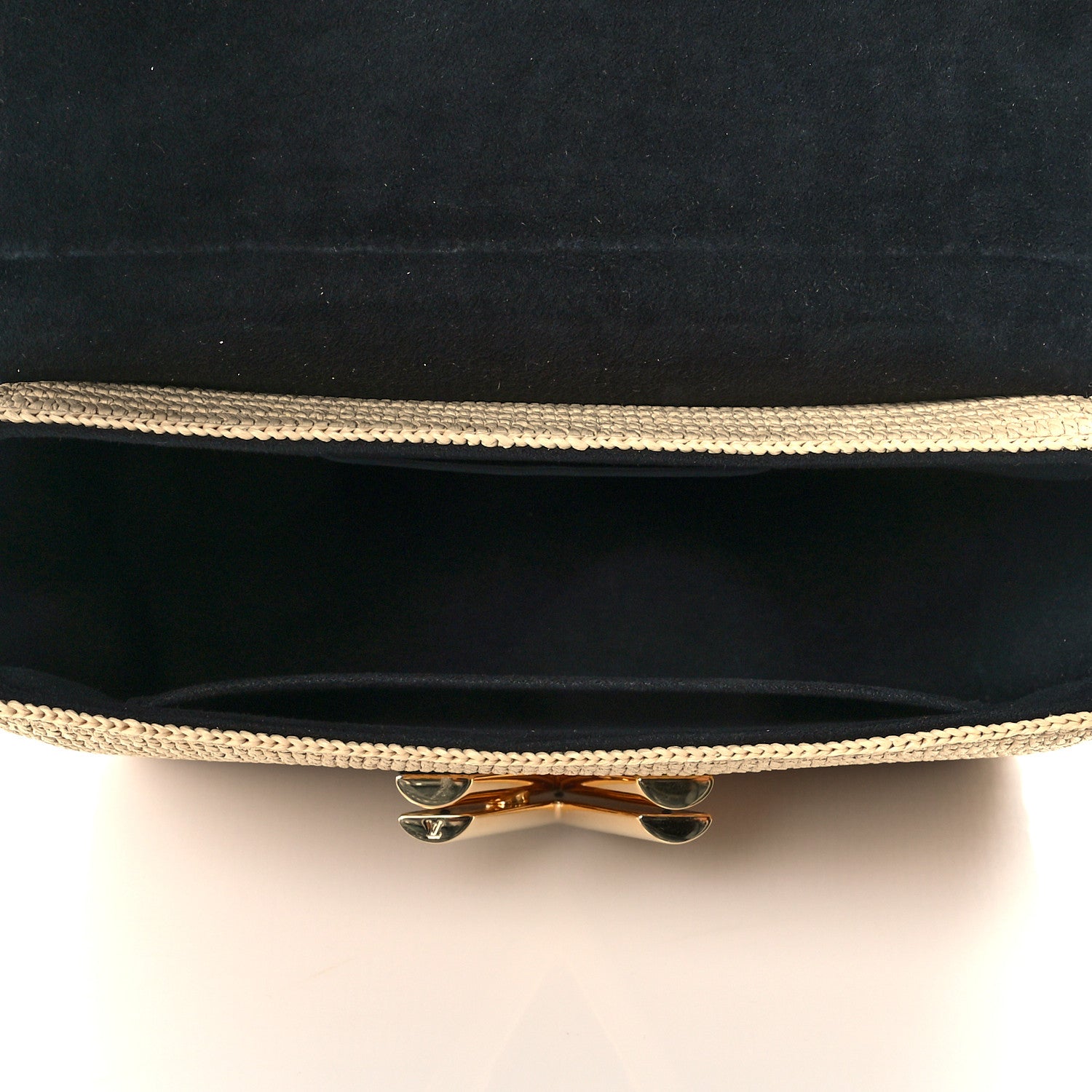 Louis Vuitton Calfskin Raffia Twist Shoulder Bag MM Black 4 of 8