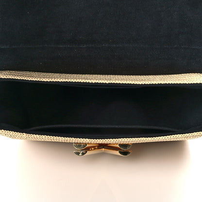Louis Vuitton Calfskin Raffia Twist Shoulder Bag MM Black 4 of 8