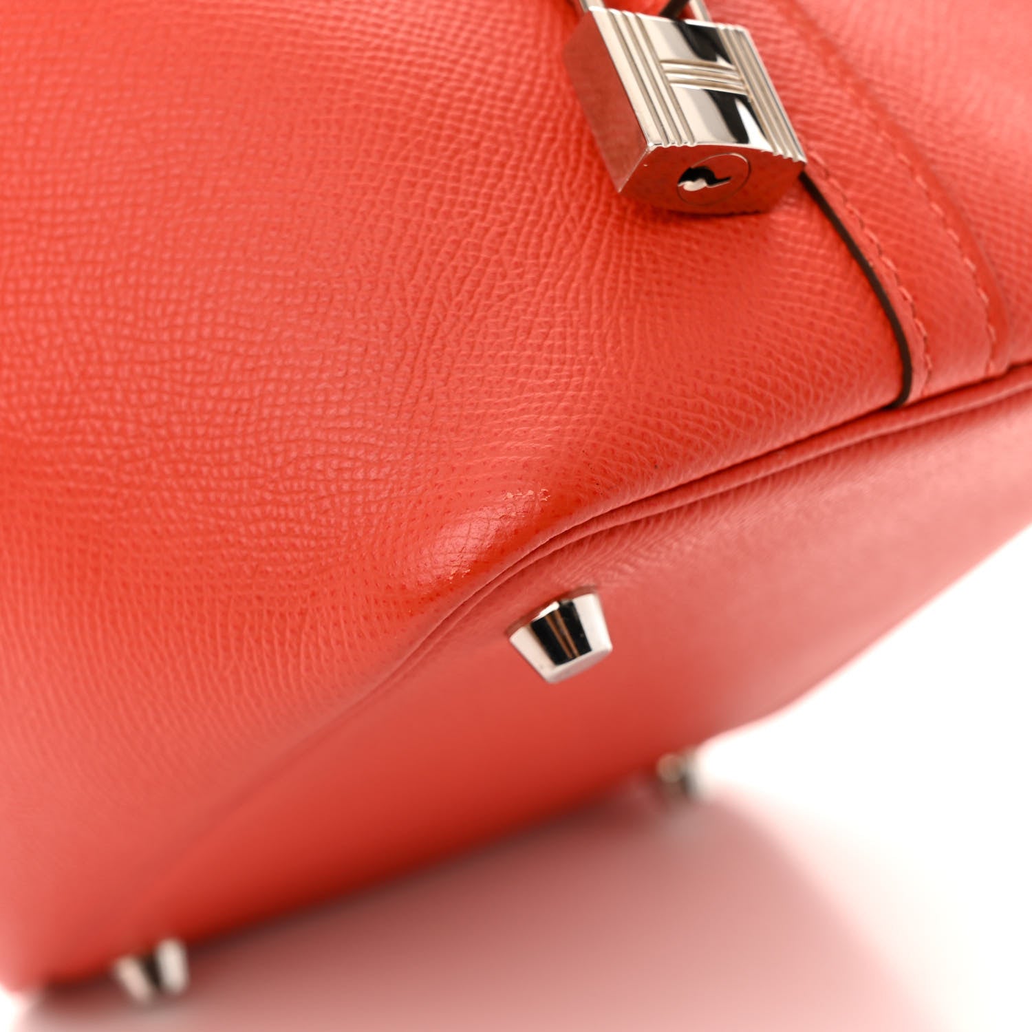 Hermes Epsom Tressage De Cuir Picotin Lock 18 PM Capucine Celeste Rouge H 12 of 16