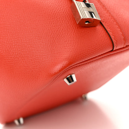 Hermes Epsom Tressage De Cuir Picotin Lock 18 PM Capucine Celeste Rouge H 12 of 16