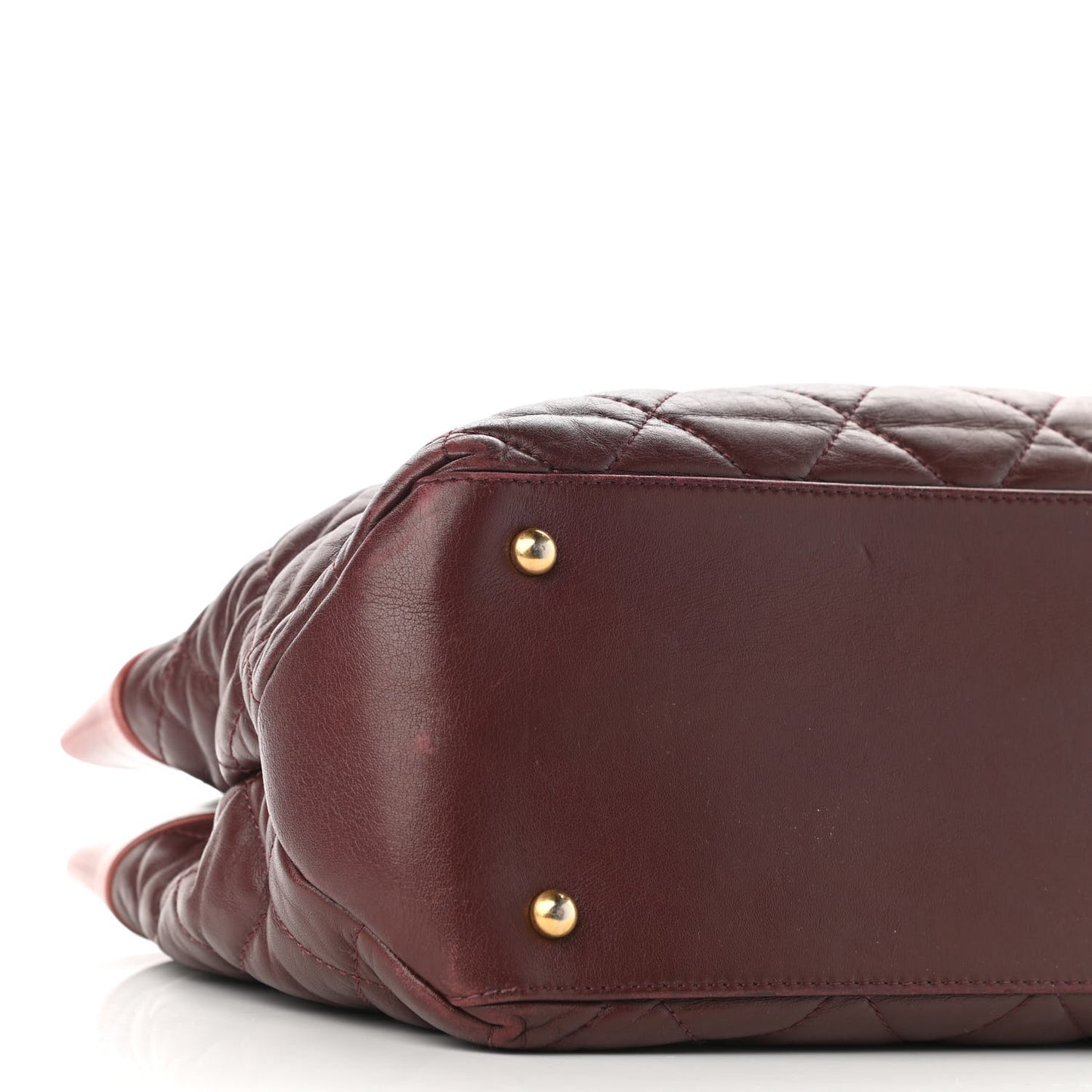 Calfskin Quilted Medium Soft Elegance Tote Burgundy
