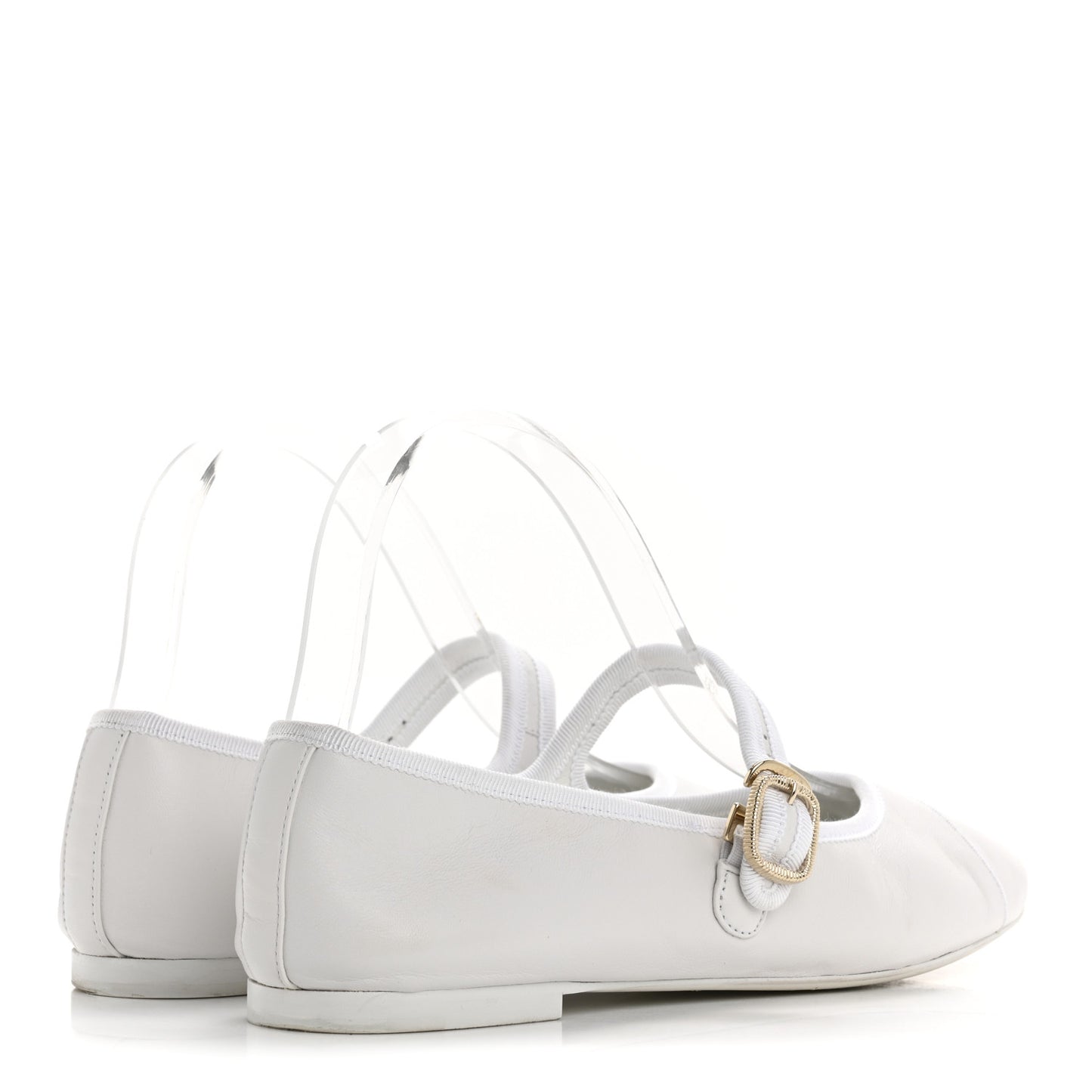 Lambskin Mary Jane Flats 39 White