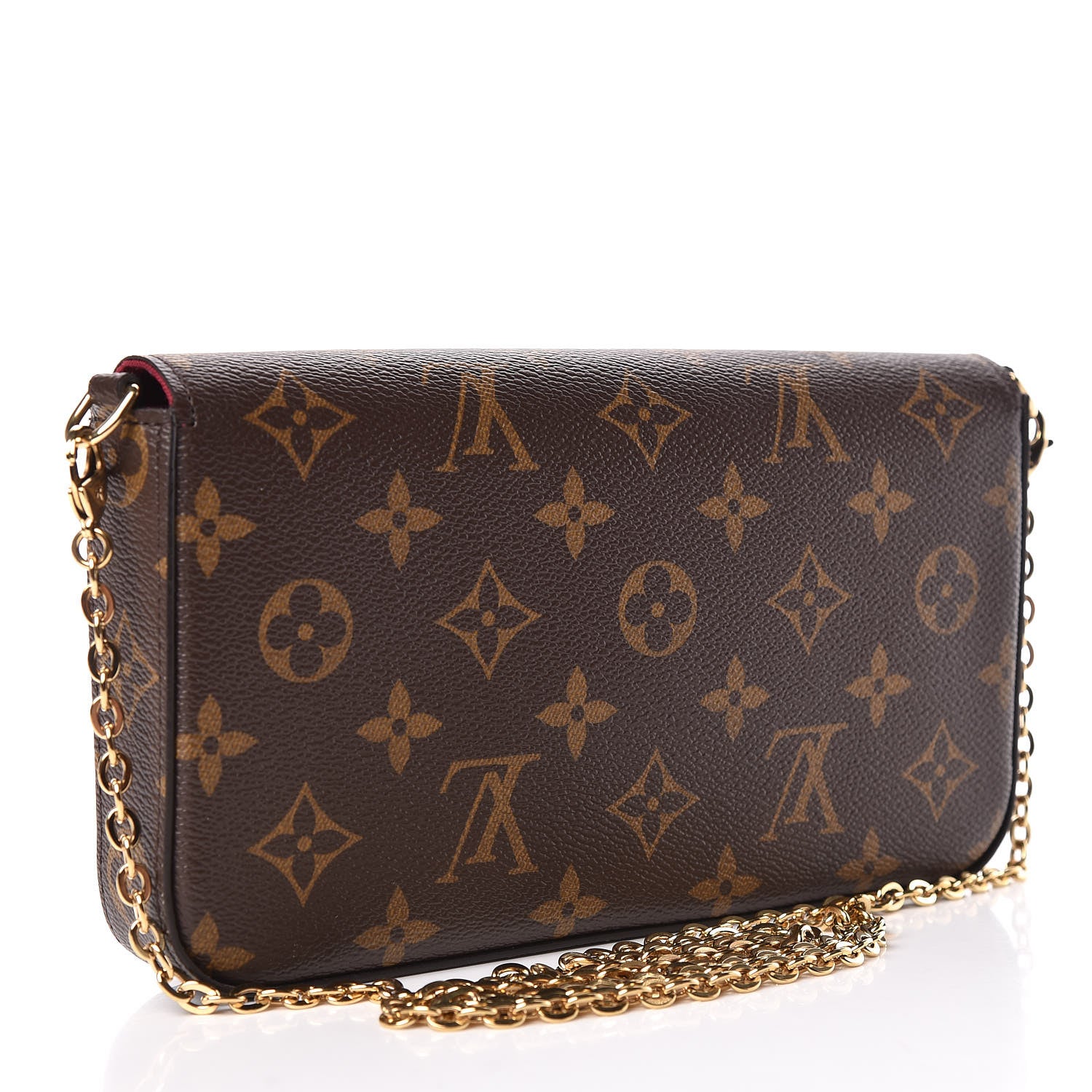 Louis Vuitton Monogram Pochette Felicie Chain Wallet Fuchsia 4 of 15