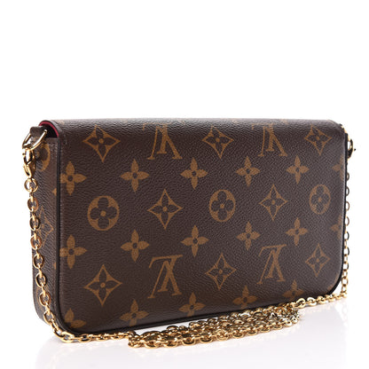 Louis Vuitton Monogram Pochette Felicie Chain Wallet Fuchsia 4 of 15