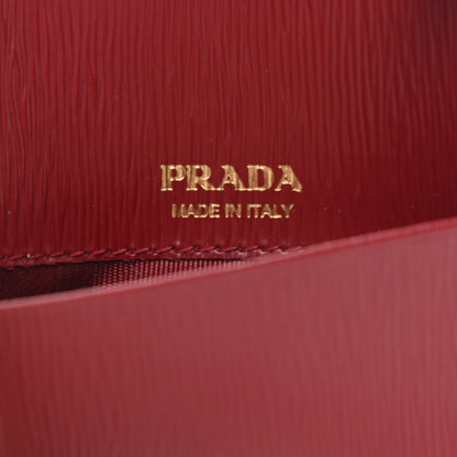 Prada Vitello Move Zip Top Card Holder Wallet Fuoco 6 of 8