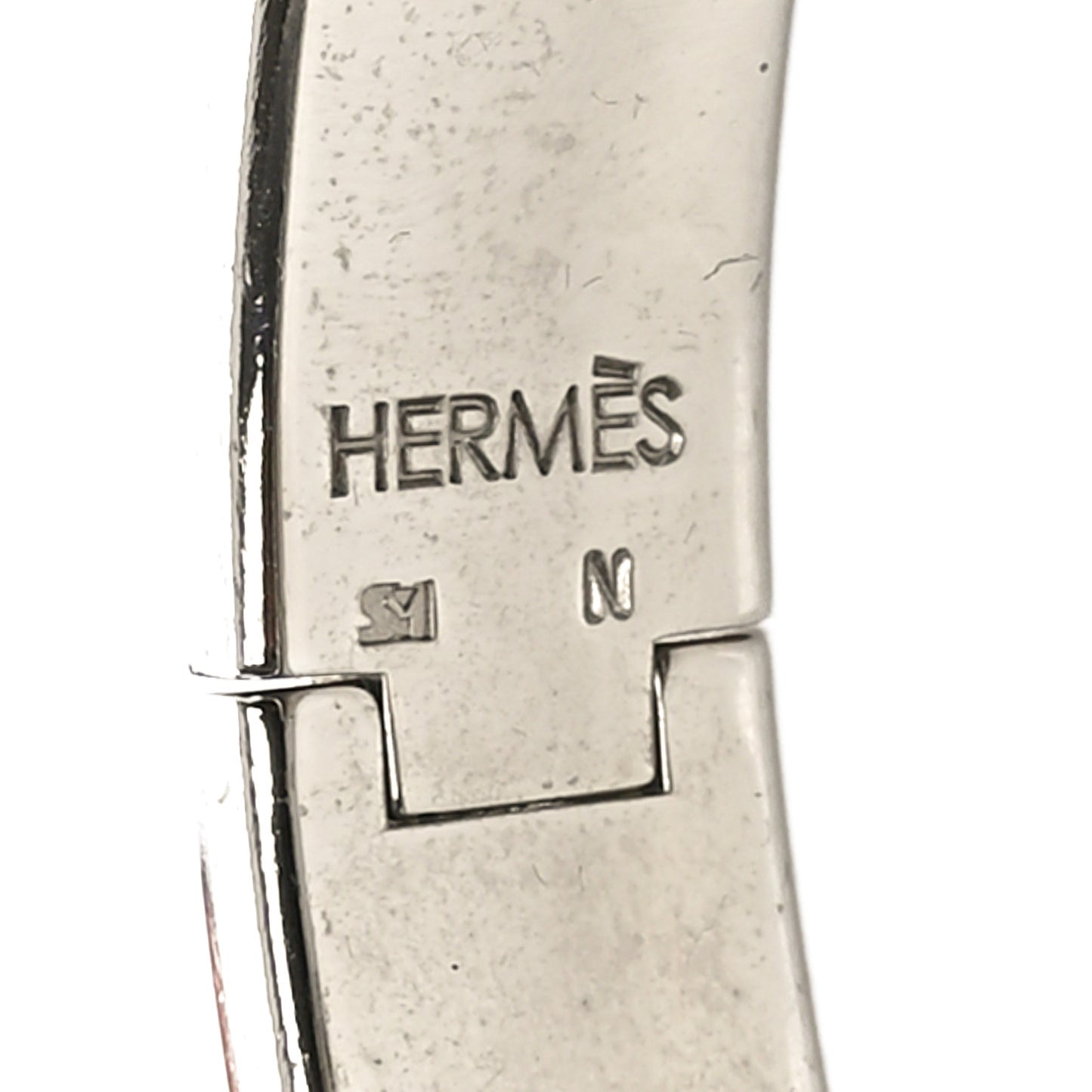 Enamel Narrow Clic Clac H Bracelet PM Vert Prairie White
