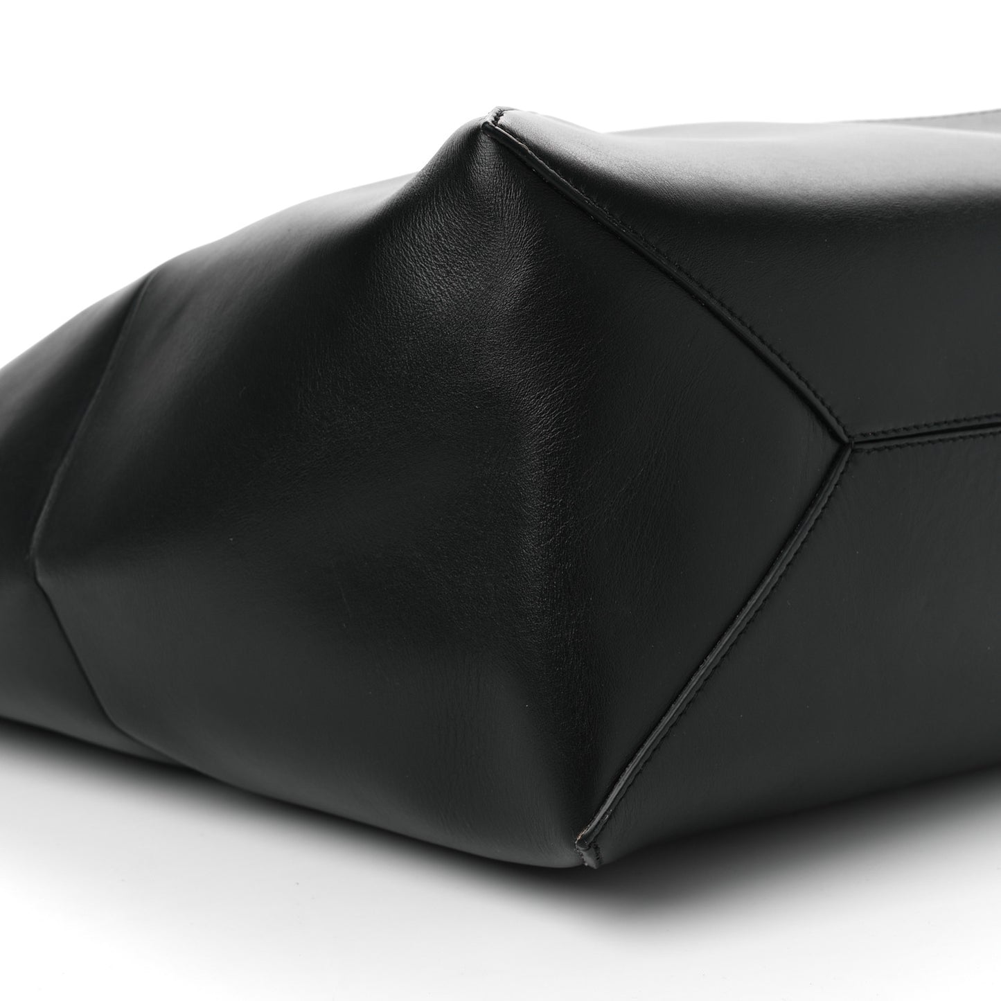 Shiny Calfskin Large Puzzle Fold Tote Black