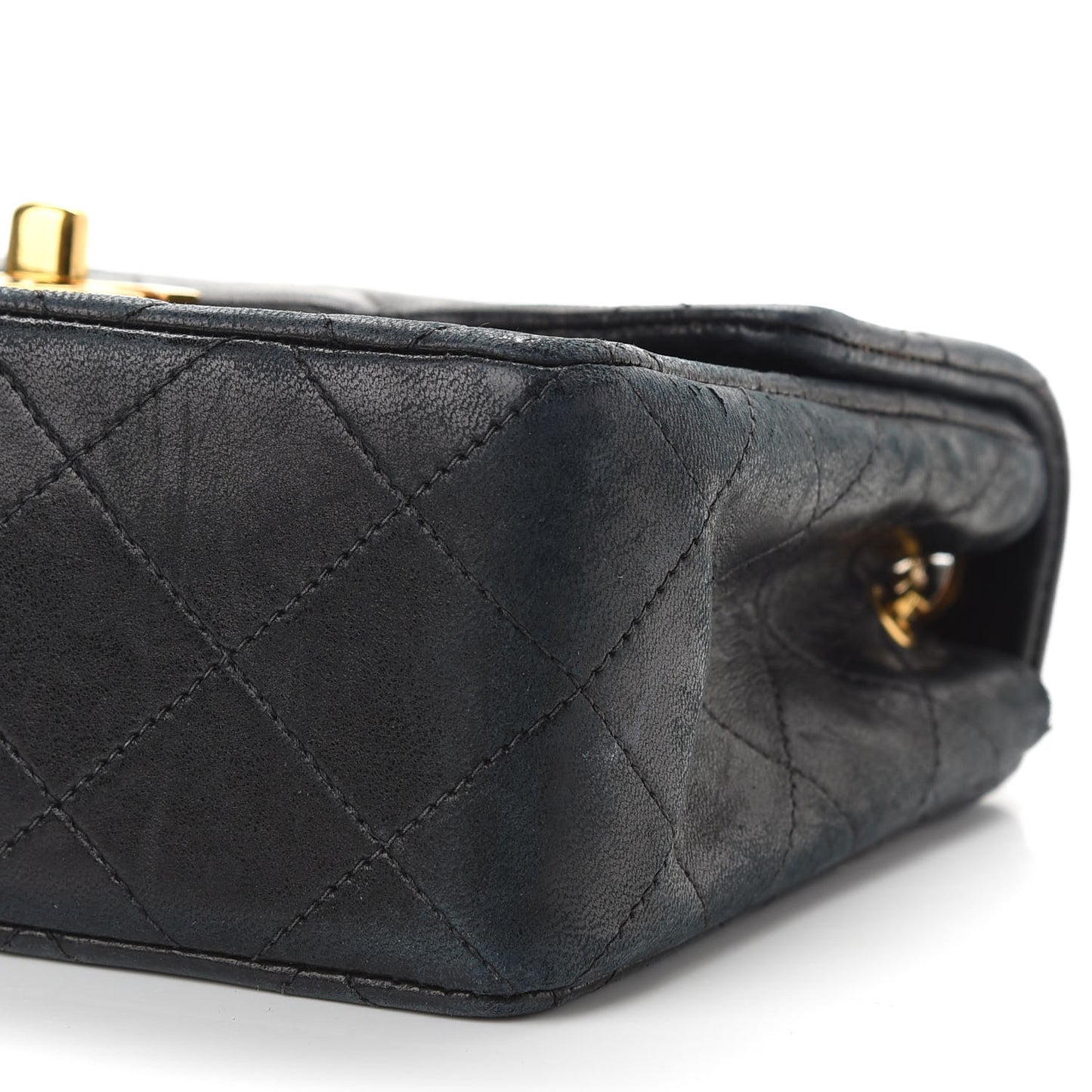 Lambskin Quilted Mini Square Flap Bag Black
