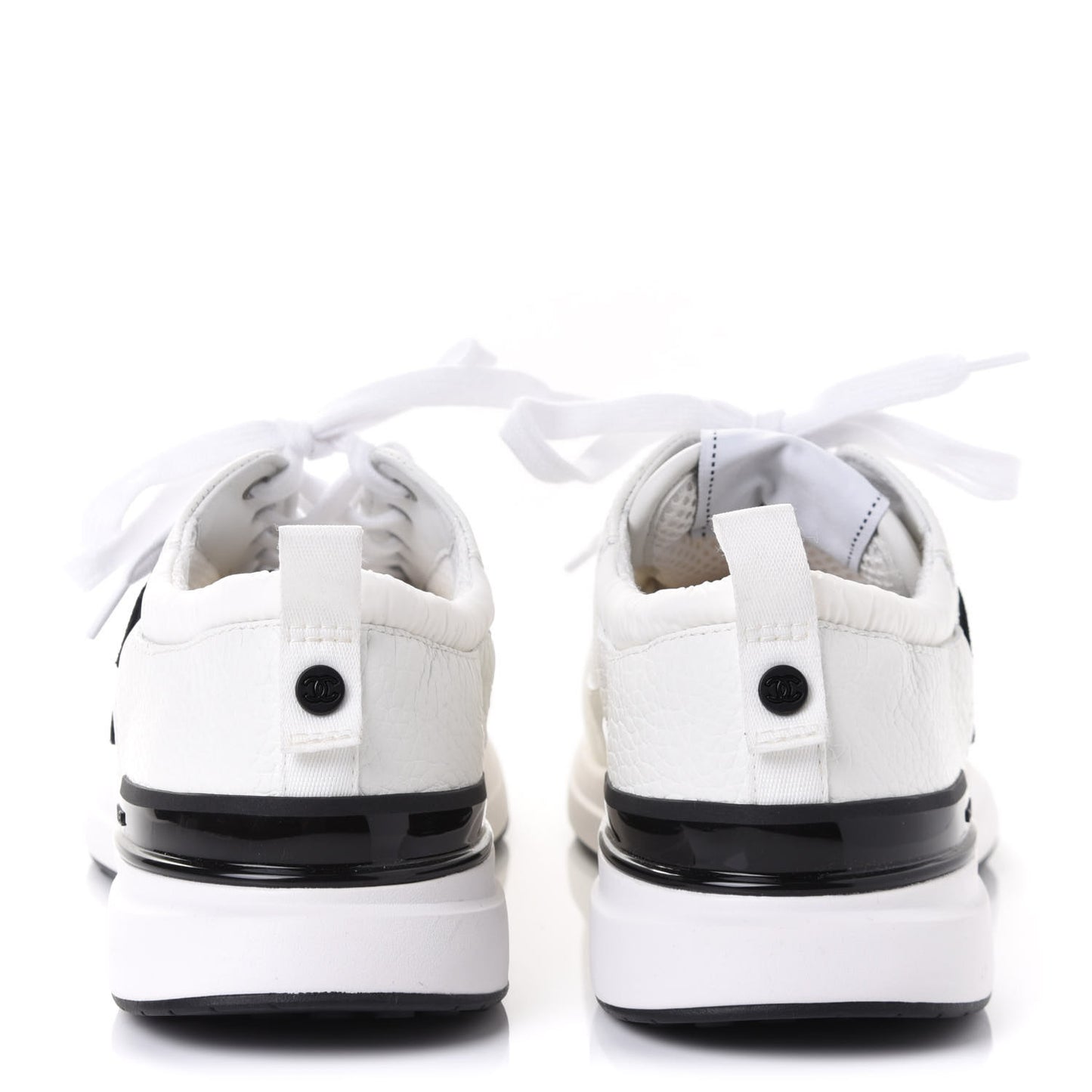 Calfskin Mesh Lycra Suede Womens Logo Sneakers 37.5 White