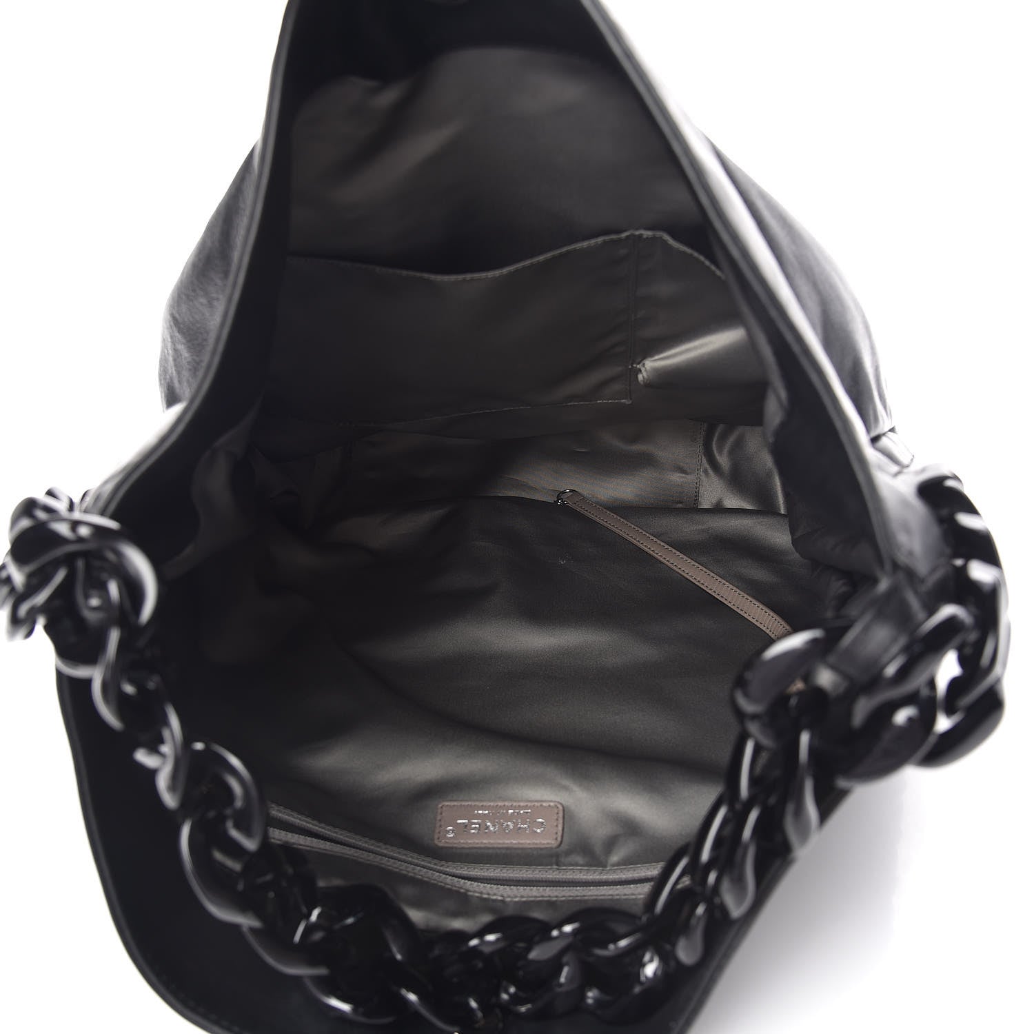 Chanel Calfskin Modern Chain Rhodoid Hobo Black 7 of 10