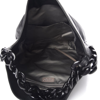 Chanel Calfskin Modern Chain Rhodoid Hobo Black 7 of 10