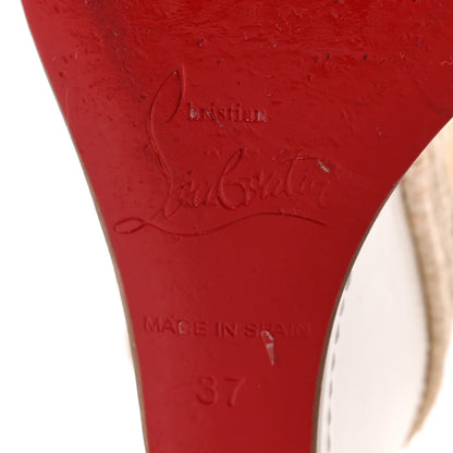 Christian Louboutin Calfskin Almeria 120 Wedge Sandals 37 Snow 7 of 9