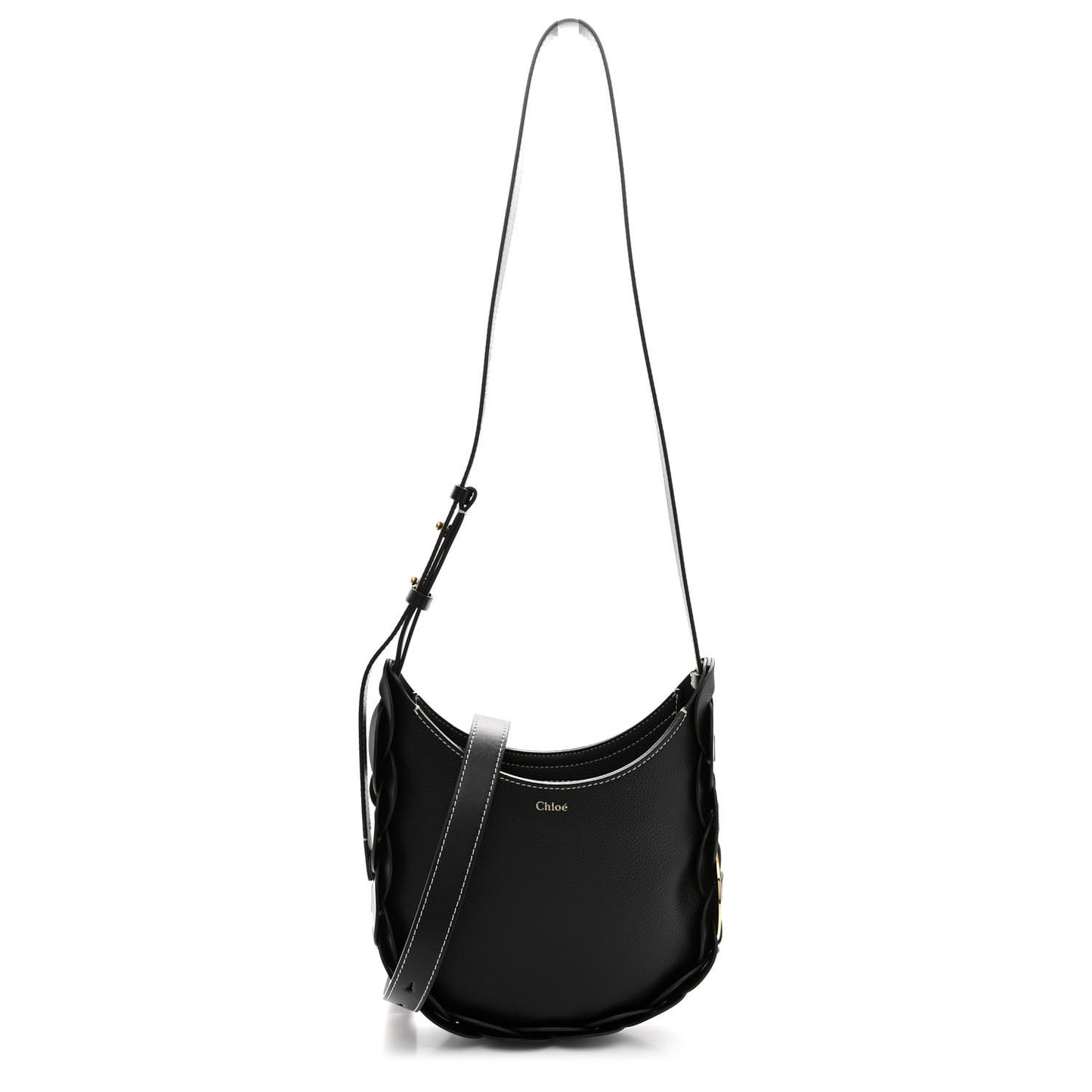 Small Grain Smooth Calfskin Small Darryl Hobo Black