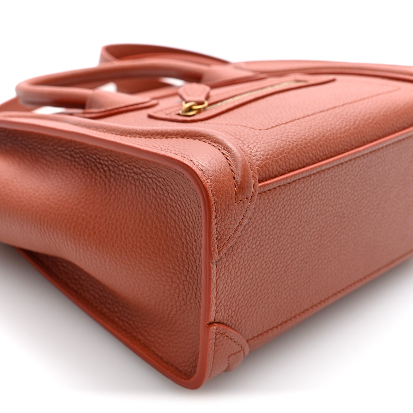 Drummed Calfskin Nano Luggage Terracotta