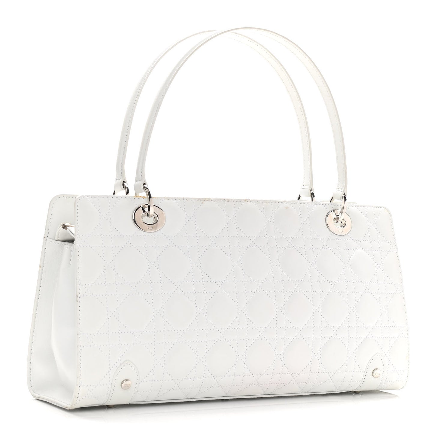 Lambskin Cannage Soft Lady Dior East West White