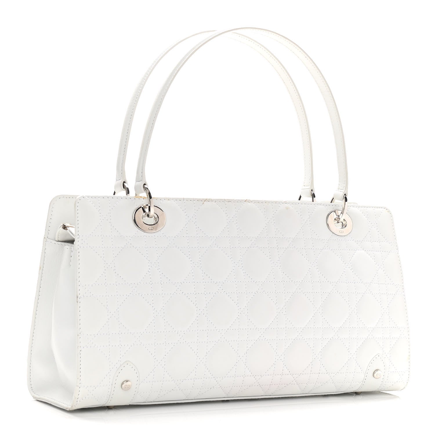 Christian Dior Lambskin Cannage Soft Lady Dior East West White 3 of 12