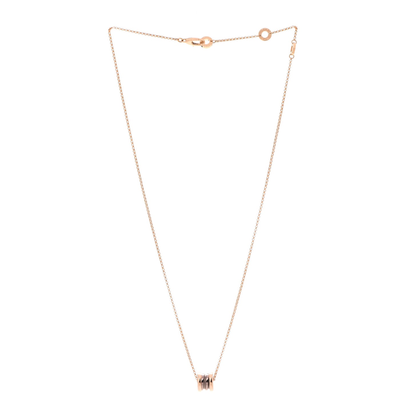 18K Rose Gold Cermet Small B.Zero1 Pendant Necklace