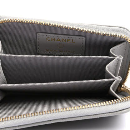 Chanel Caviar Quilted Zip Coin Purse Grey 5 of 7