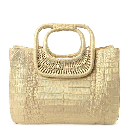 Nancy Gonzalez Crocodile Tote Gold 1 of 13