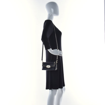 Valentino Garavani Pebbled Calfskin Mini Rockstud Crossbody Bag Black 3 of 9