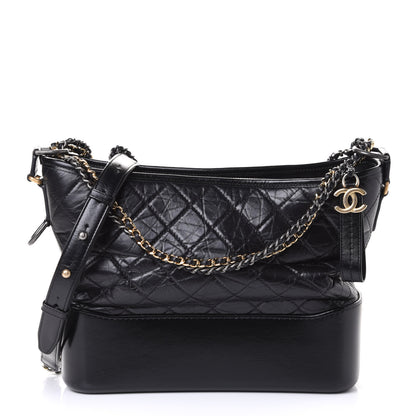 Chanel Aged Calfskin Quilted Medium Gabrielle Hobo Black 1 of 5