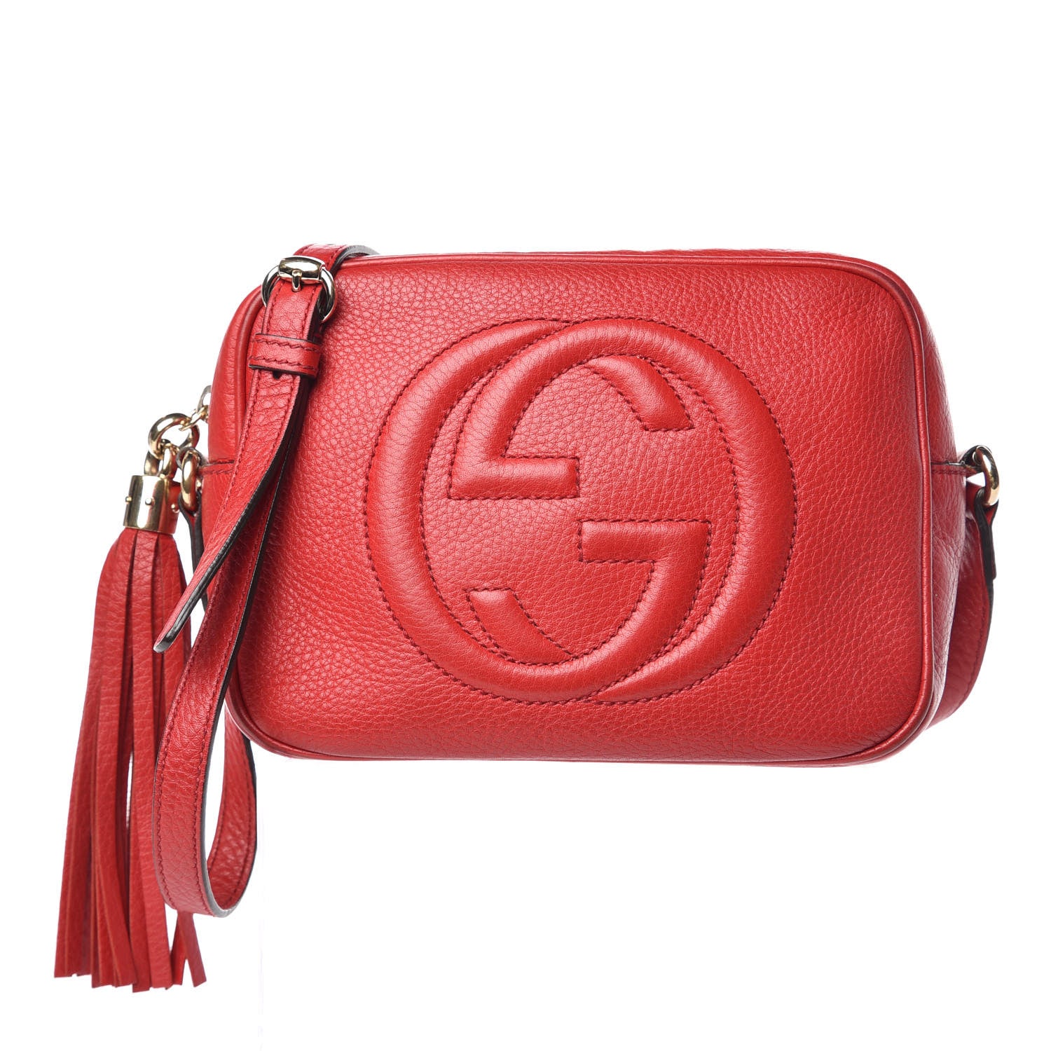 Gucci Pebbled Calfskin Small Soho Disco Bag Tabasco Red 1 of 15