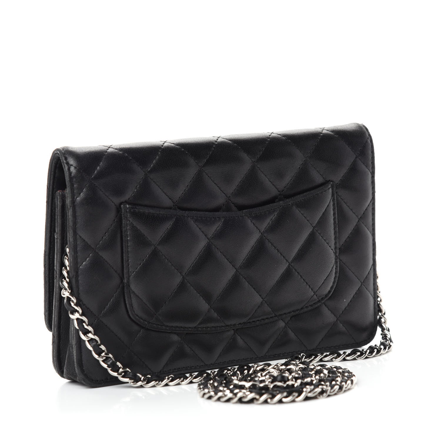 Chanel Lambskin Quilted Wallet On Chain WOC Black 3 of 12