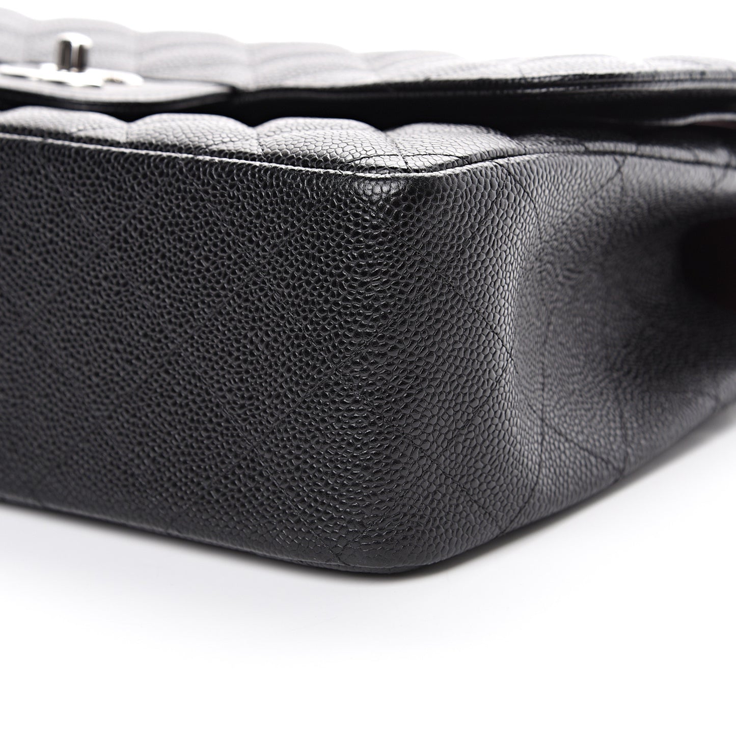 Caviar Quilted Jumbo Double Flap Black