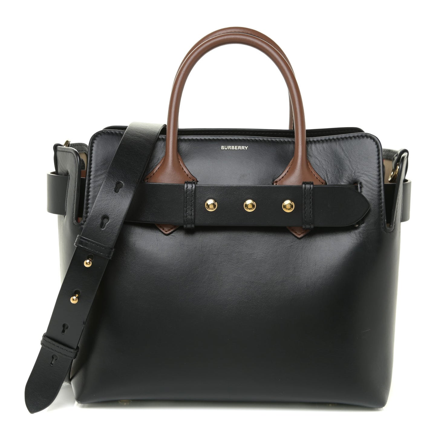 Soft Grain Calfskin Small Belt Bag Black Tan