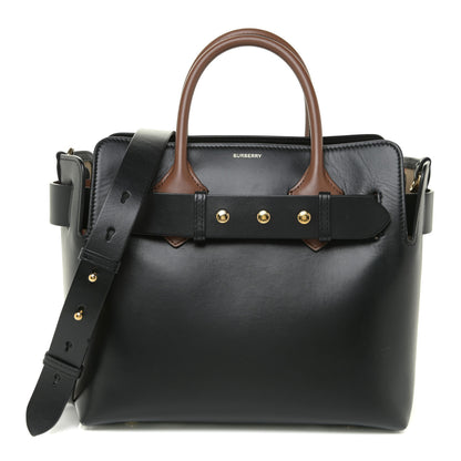 Burberry Soft Grain Calfskin Small Belt Bag Black Tan 1 of 22