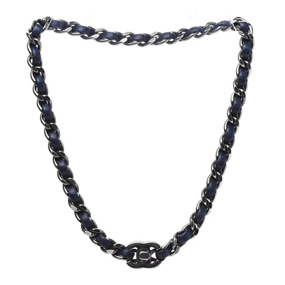Chanel Lambskin CC Turnlock Choker Necklace Navy Blue 3 of 6
