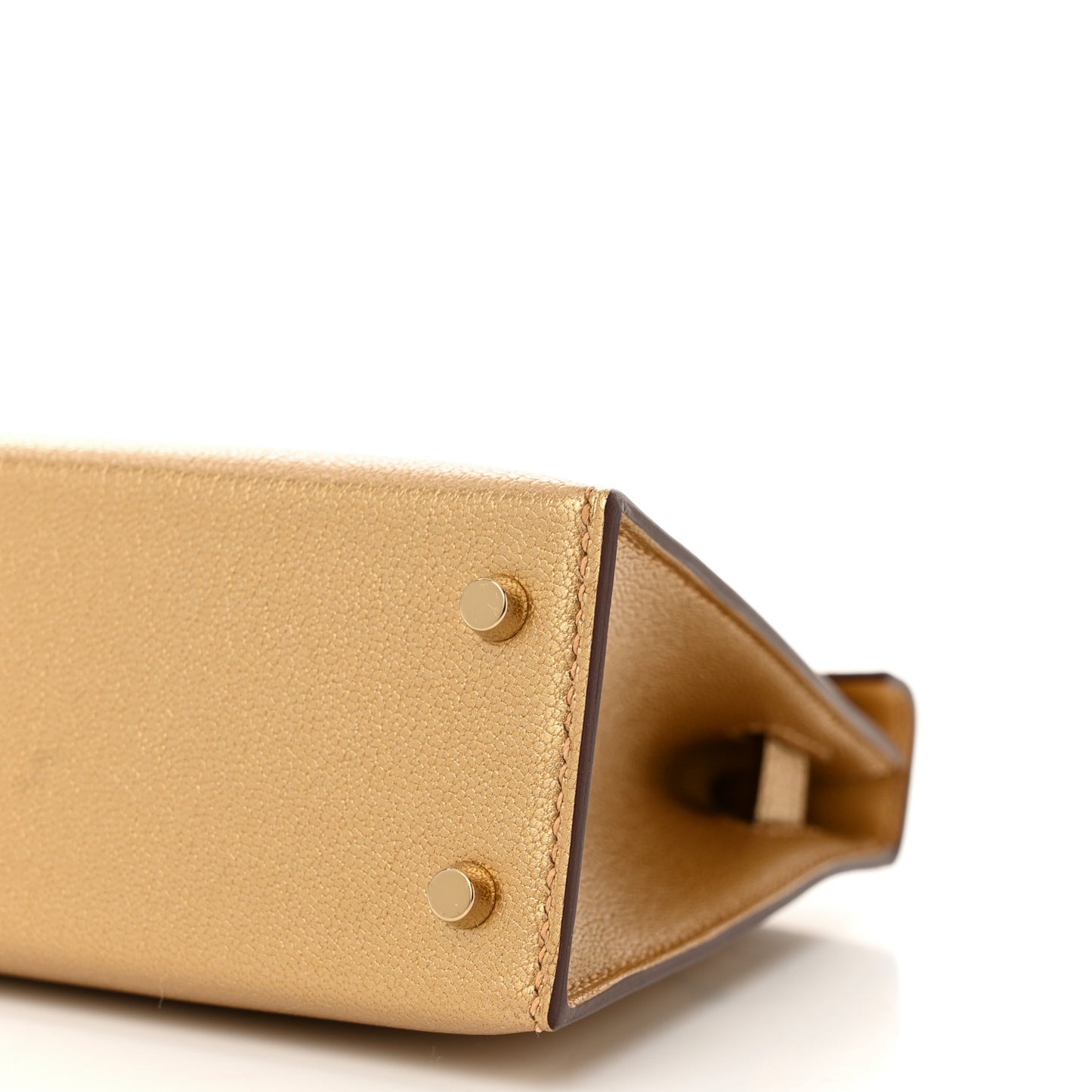 Metallic Chevre Chamkilight Mini Kelly Sellier 20 Dore