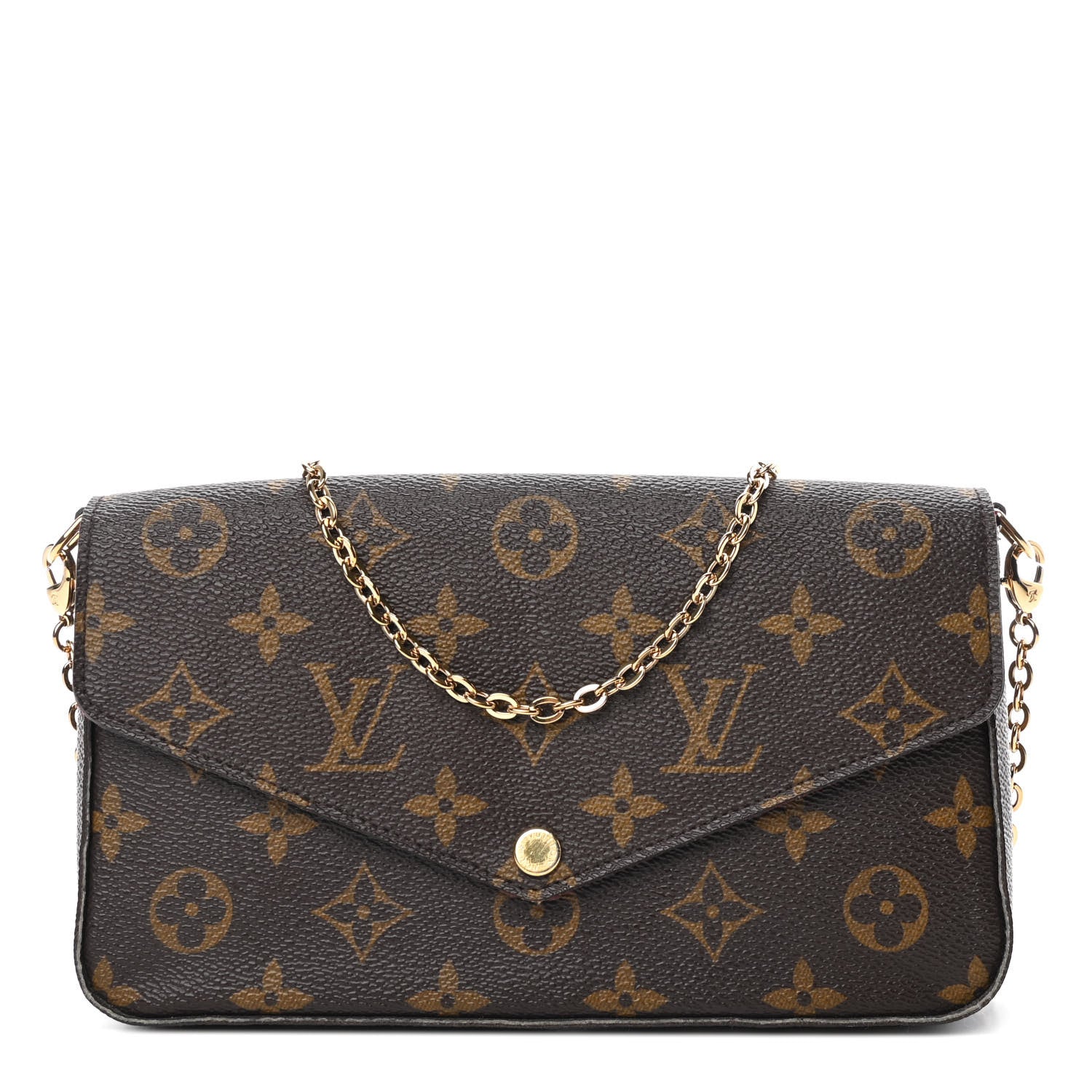 Louis Vuitton Monogram Pochette Felicie Chain Wallet Fuchsia 1 of 4