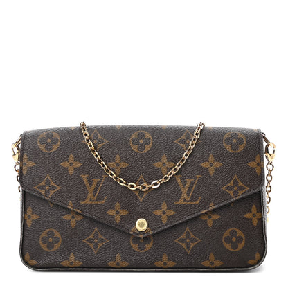Louis Vuitton Monogram Pochette Felicie Chain Wallet Fuchsia 1 of 4
