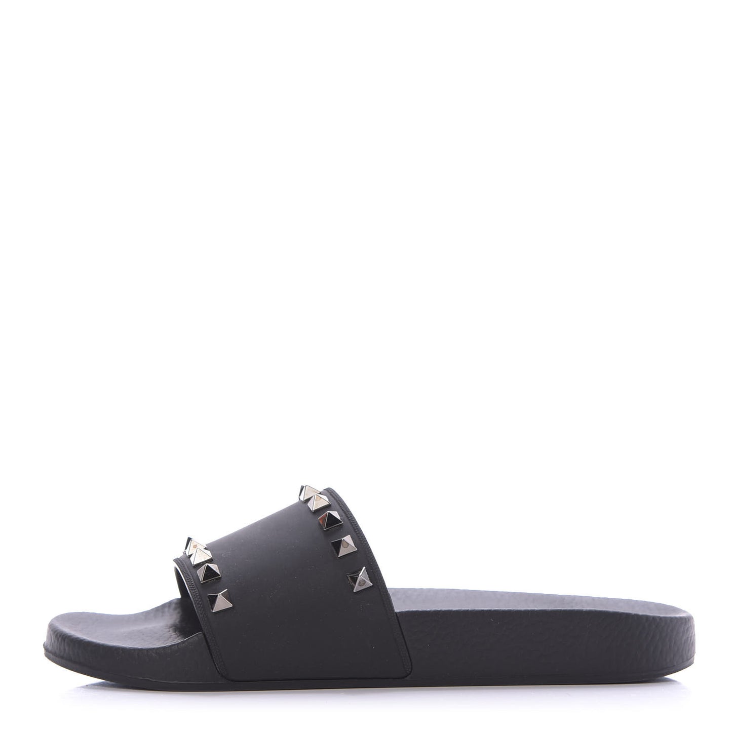 Rubber Rockstud Slide Sandals 38 Black