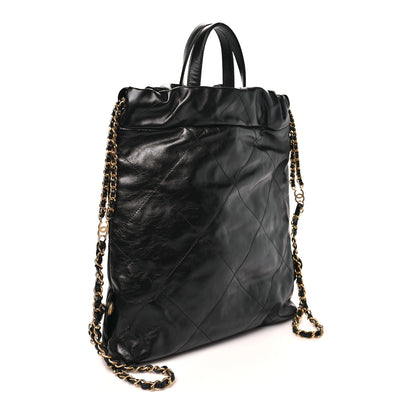 Chanel Shiny Calfskin Quilted Chanel 22 Backpack Black 2 of 10