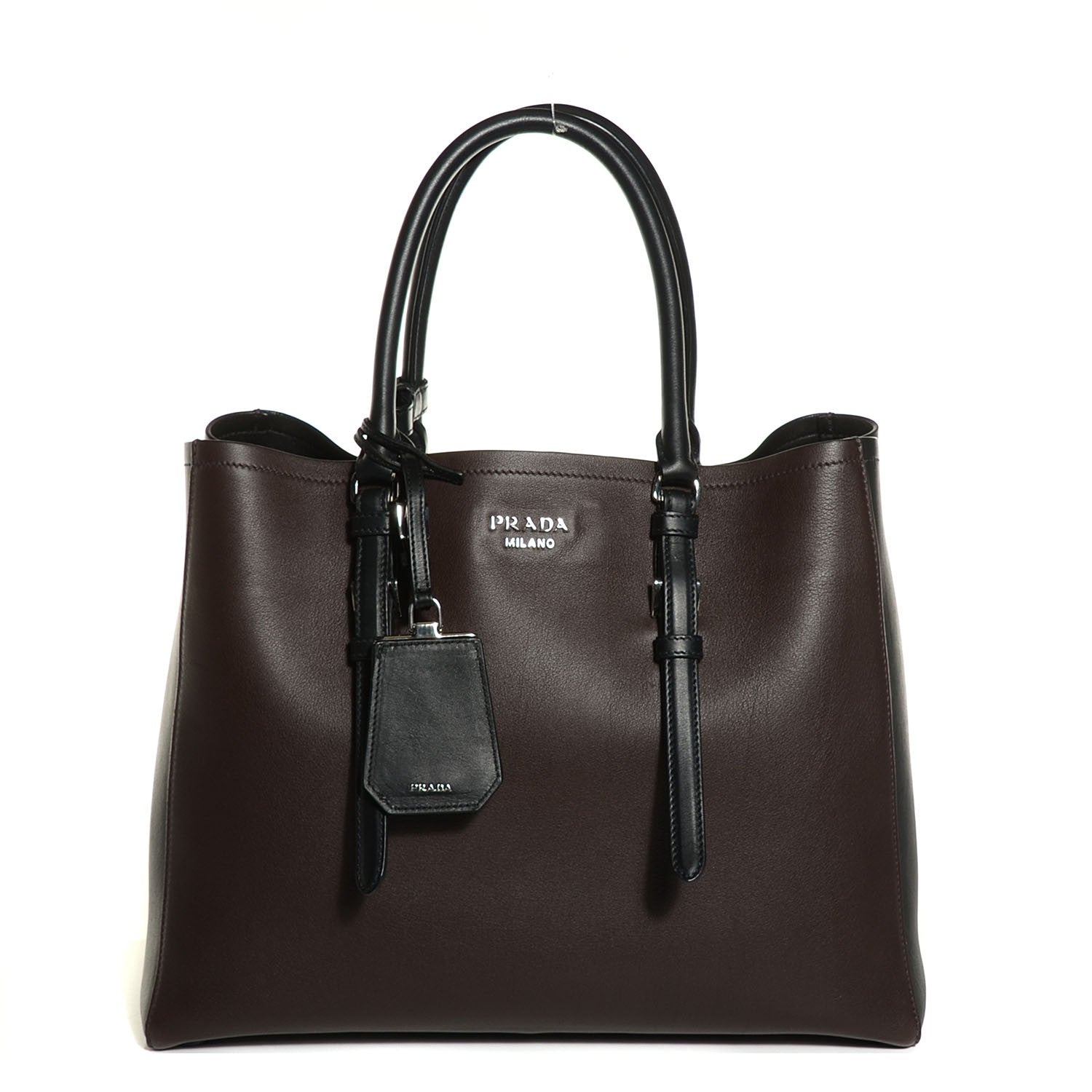 Prada City Calf Double Bag Caffe Black 1 of 9