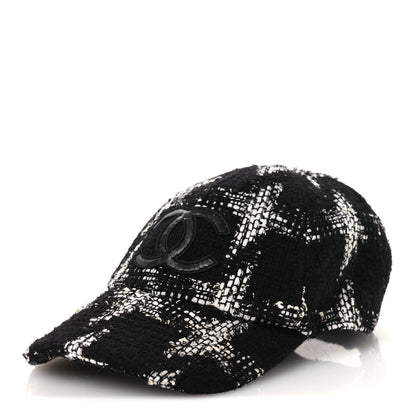 Chanel Tweed Cap Hat M Black White 1 of 10