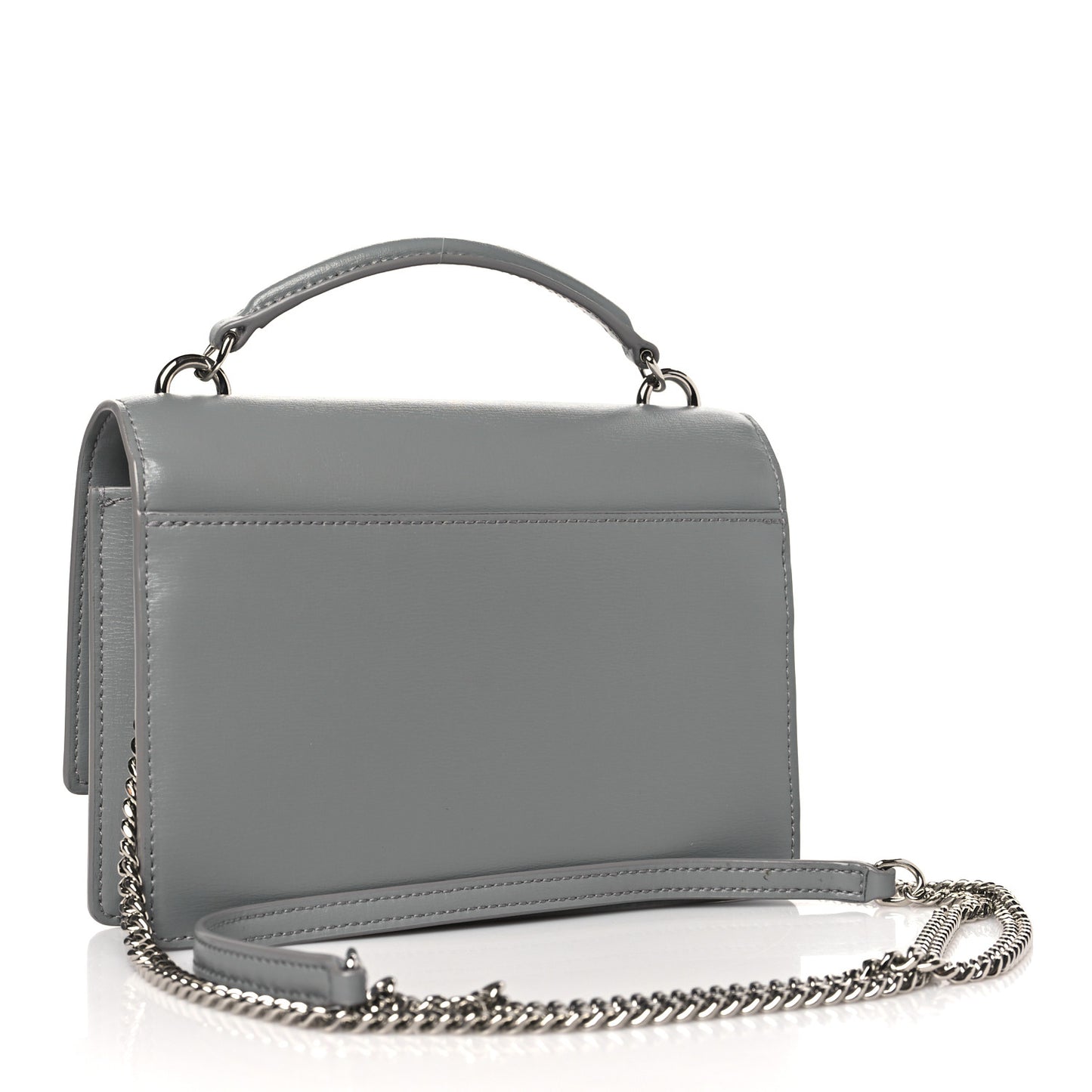 Calfskin Monogram Sunset Top Handle Chain Wallet New Stone Grey