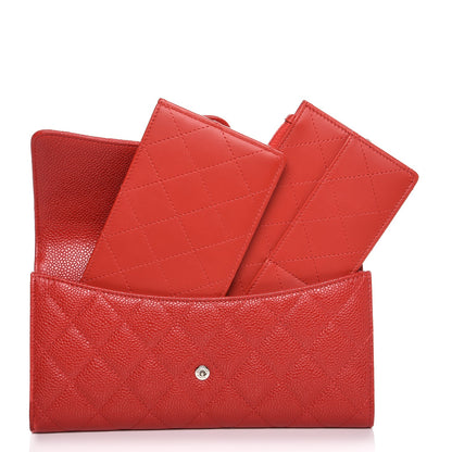 Chanel Caviar Quilted Travel Wallet Red 6 of 10