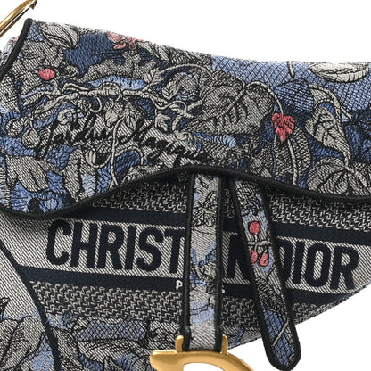 Christian Dior Canvas Embroidered Jardin Magique Saddle Bag Denim Multicolor 8 of 10