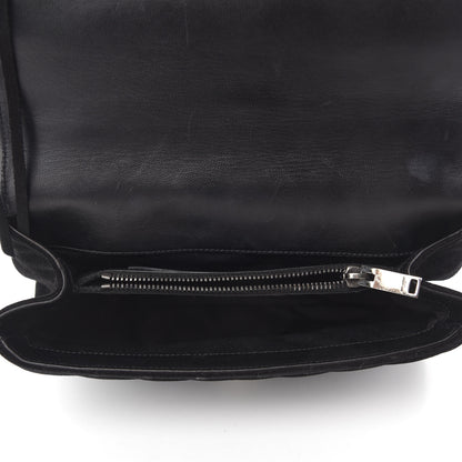 Saint Laurent Suede Matelasse Chevron Fringe Monogram Medium College Bag Black 5 of 11