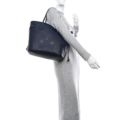 Louis Vuitton Empreinte Monogram Giant Neverfull MM Navy 2 of 12