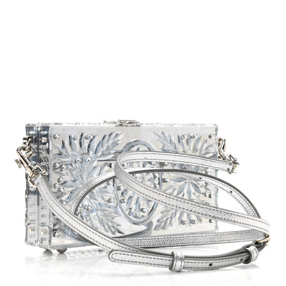 Dolce & Gabbana Crystal Embellished Plexiglass Dolce Box Clutch Silver 3 of 10