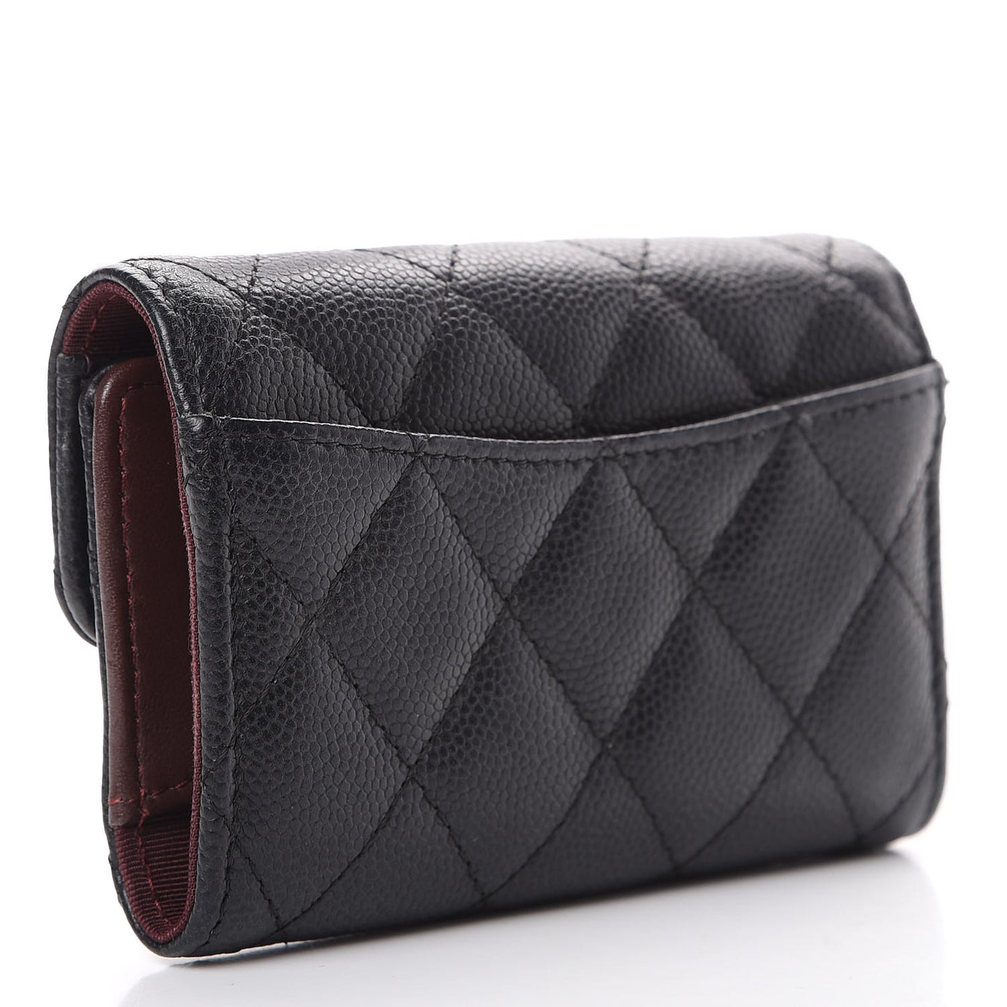 Caviar Quilted Classic 4 Key Holder Wallet Black