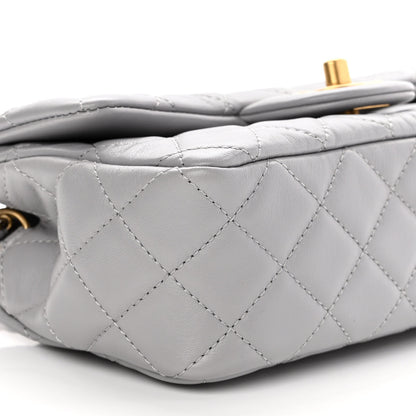 Chanel Lambskin Quilted Mini Rectangular Pearl Crush Flap Grey 9 of 12