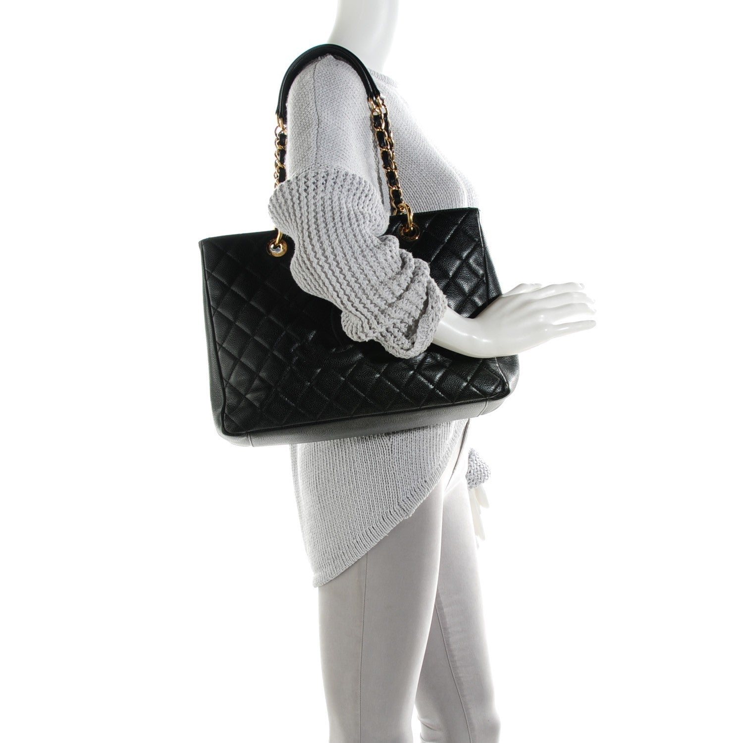 Chanel Caviar Quilted Grand Shopping Tote GST Black 2 of 8